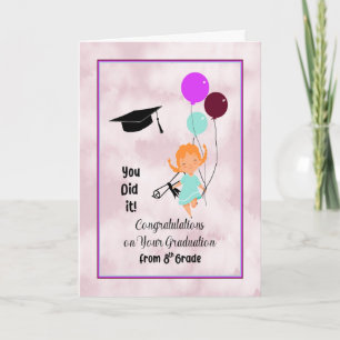 8th Grade Graduation for Female Child Card