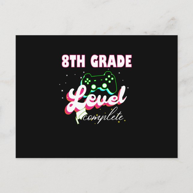 8th Grade Graduation Gamer Graduation Postcard (Front)
