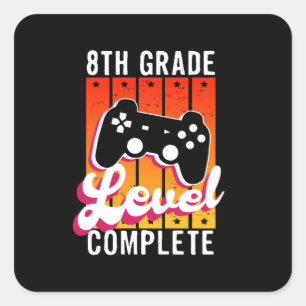 8th Grade Graduation Gamer Graduation Square Sticker