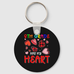 8th Grade Has My Heart Valentine's Hearts Teacher Key Ring