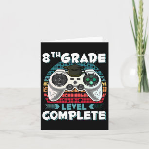 8th Grade Level Complete Gamer 8th Grade Graduatio Card