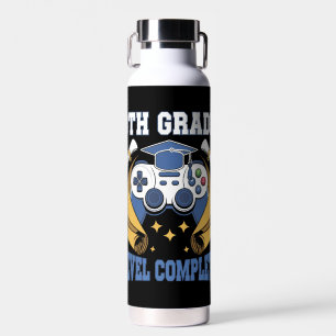 8th Grade Level Complete Gaming Gamer Graduation Water Bottle