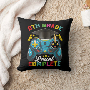 8th Grade Level Complete Graduation Gaming Gamer Cushion