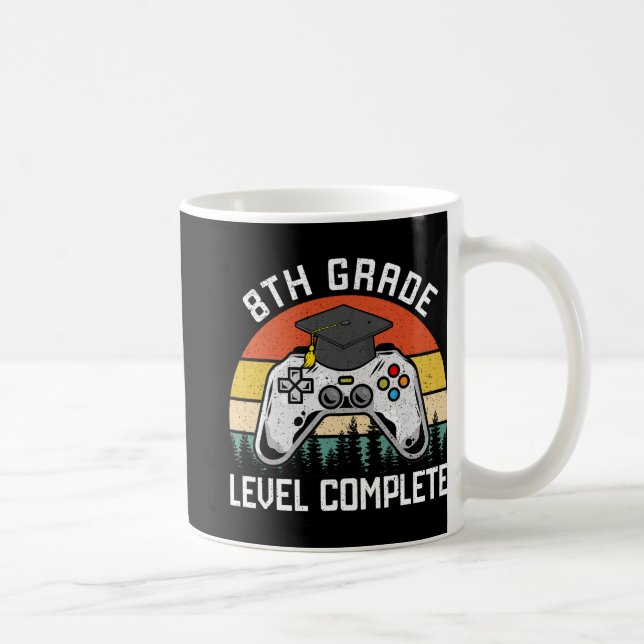 8th Grade Level Complete Last Day Of School Gradua Coffee Mug (Right)