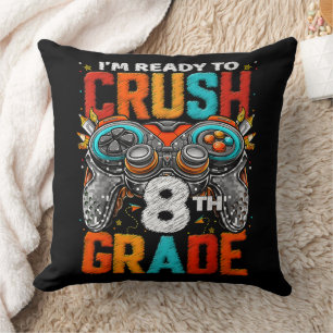 8th Grade Level Unlocked Game On Back To School Cushion