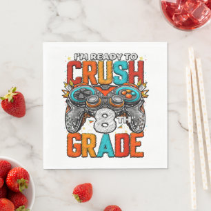 8th Grade Level Unlocked Game On Back To School Napkin
