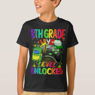 8th Grade Level Unlocked Video Game Back to School T-Shirt