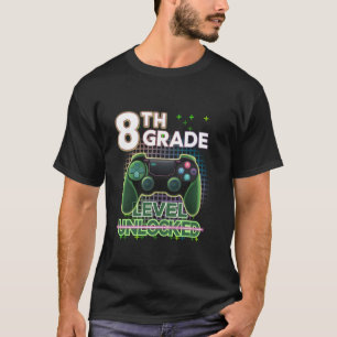 8th Grade Level Unlocked Video Gamer Eighth Birthd T-Shirt