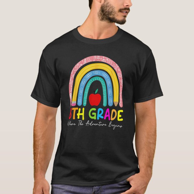 8th Grade Rainbow Teacher Team Second Grade Squad  T-Shirt (Front)
