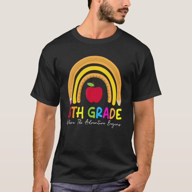 8th Grade Rainbow Teacher Team Second Grade Squad  T-Shirt (Front)