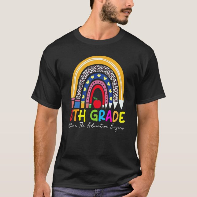 8th Grade Rainbow Teacher Team Second Grade Squad  T-Shirt (Front)
