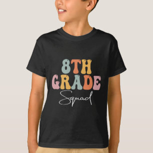 8th Grade Squad Retro Groovy Women Happy First Day T-Shirt