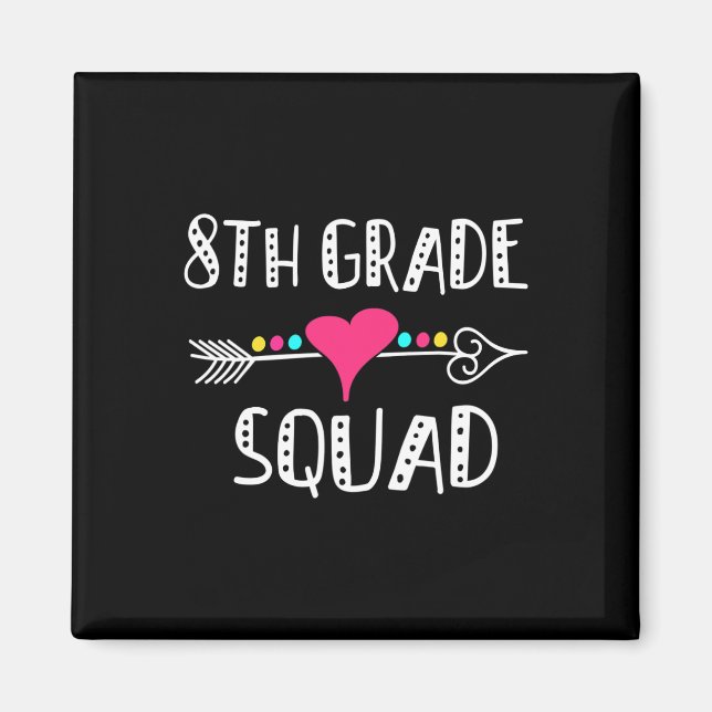 8th Grade Squad Teacher Student Team Back To Schoo Magnet (Front)