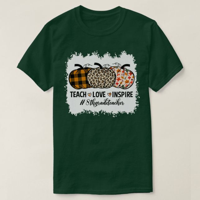 8th Grade Teacher Back To School Pumpkin Fall Teac T-Shirt (Design Front)