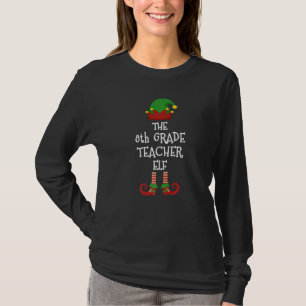 8th Grade Teacher Elf Matching Pajamas Christmas T T-Shirt