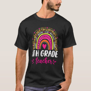 8th Grade Teacher Rainbow Leopard Back To School T-Shirt
