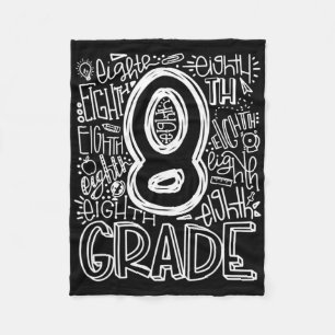 8th Grade Typography Team Eighth Grade Back To Sch Fleece Blanket
