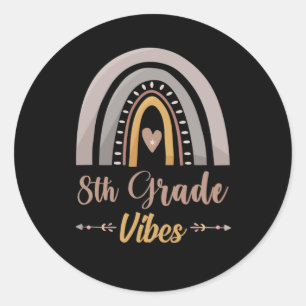 8th Grade Vibe Eighth Grade Back to School Classic Round Sticker