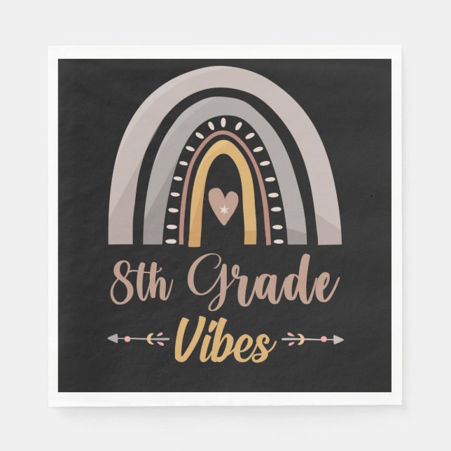 8th Grade Vibe Eighth Grade Back to School Napkin (Front)