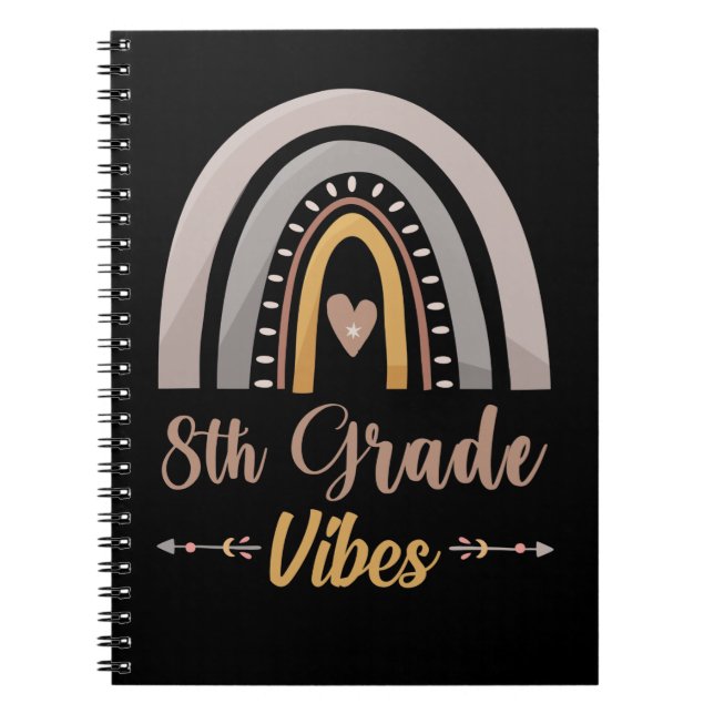 8th Grade Vibe Eighth Grade Back to School Notebook (Front)