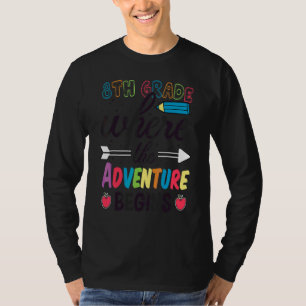 8th Grade Where The Adventure Begins Back To Schoo T-Shirt