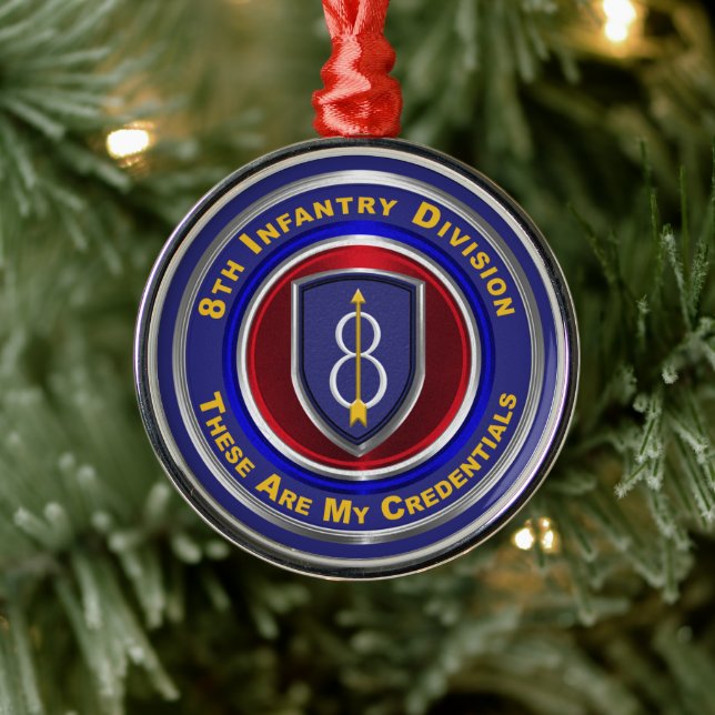 8th Infantry Division Keepsake Christmas Metal Tree Decoration (Tree)