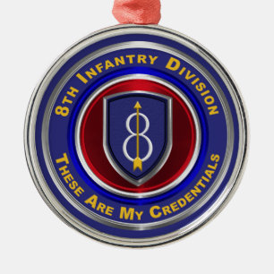 8th Infantry Division Keepsake Christmas  Metal Tree Decoration