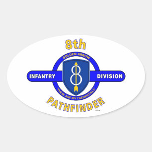 8TH INFANTRY DIVISION "PATHFINDER" OVAL STICKER
