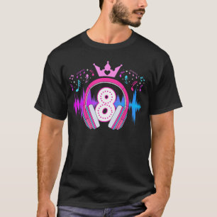 8th Music Birthday Party Eight Year Old Musical Bi T-Shirt