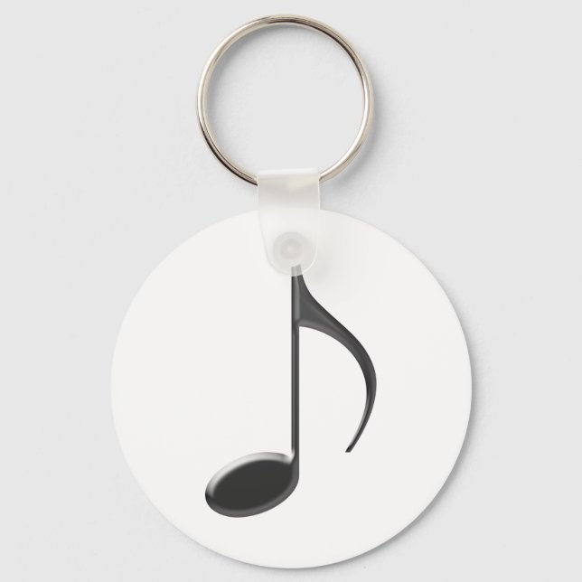 8th Music Note Black Key Ring (Front)