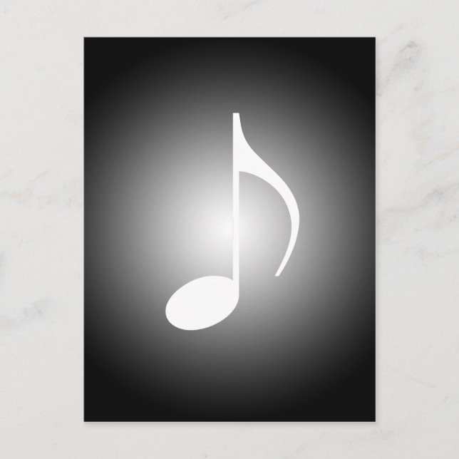 8th Note Black & White Musicians Note w/Spotlight Postcard (Front)