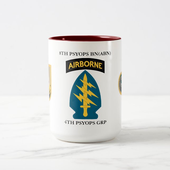 8TH PSYOPS BN(ABN) 4TH PSYOPS GROUP  Two-Tone COFFEE MUG (Center)