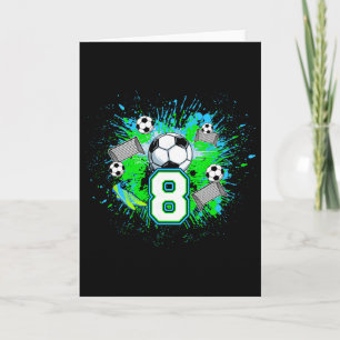 8th Soccer Birthday Party 8 Year Old Soccer Player Card