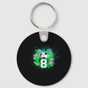 8th Soccer Birthday Party 8 Year Old Soccer Player Key Ring