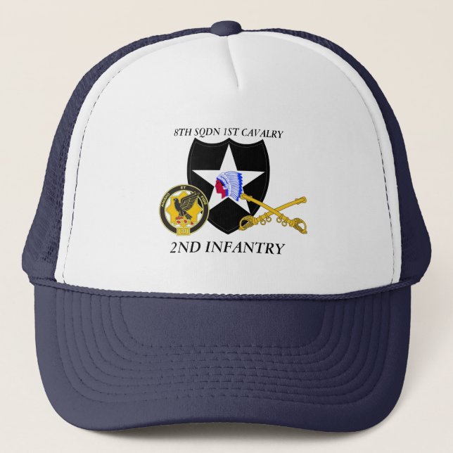 8TH SQUADRON 1ST CAVALRY 2ND INFANTRY DIV. TRUCKER HAT (Front)