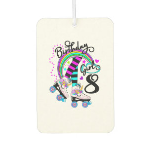 8th Unicorn Roller Skate Birthday Party for Girls  Car Air Freshener