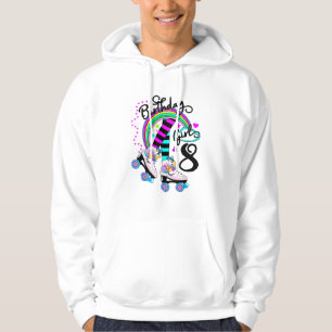 8th Unicorn Roller Skate Birthday Party for Girls  Hoodie