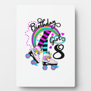 8th Unicorn Roller Skate Birthday Party for Girls  Plaque