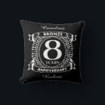 8TH wedding anniversary bronze Cushion<br><div class="desc">Your eighth wedding anniversary has the traditional gift of bronze. This crest style design is a romantic design for couples celebrating 8 years of marriage. If you would like any help customising this design please contact me,  their is an ask this designer button,  just below this text.</div>