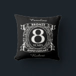 8TH wedding anniversary bronze Cushion<br><div class="desc">Your eighth wedding anniversary has the traditional gift of bronze. This crest style design is a romantic design for couples celebrating 8 years of marriage. If you would like any help customising this design please contact me,  their is an ask this designer button,  just below this text.</div>