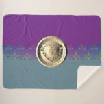 8th Wedding Anniversary Bronze Emblem Sherpa Blanket<br><div class="desc">My original metallic graphics adorning her 8th bronze wedding anniversary blanket,  what could be sweeter?!</div>