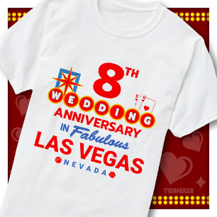 8th Wedding Anniversary Fabulous Las Vegas Couple T-Shirt