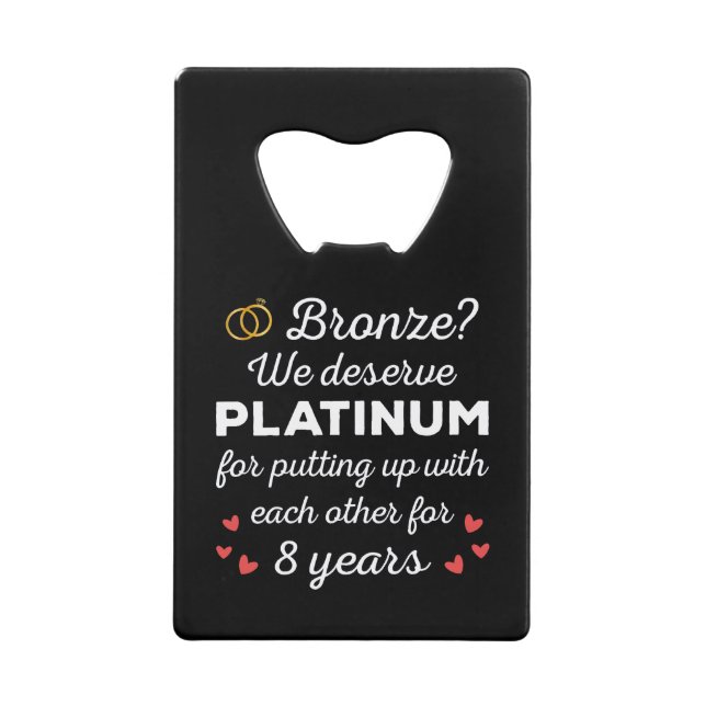 8th Wedding Anniversary I - Bronze Funny Couple (Front)