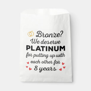 8th Wedding Anniversary I - Bronze Funny Couple Favour Bags
