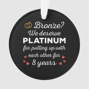 8th Wedding Anniversary I - Bronze Funny Couple Ornament