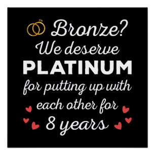 8th Wedding Anniversary I - Bronze Funny Couple Poster