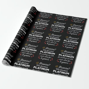 8th Wedding Anniversary I - Bronze Funny Couple Wrapping Paper