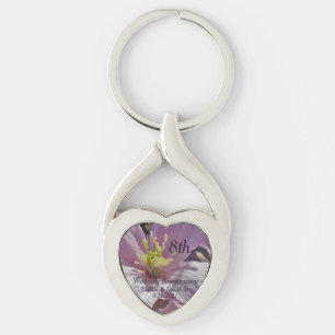8th Wedding Anniversary Key Ring