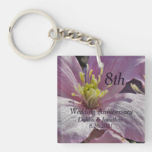 8th Wedding Anniversary  Key Ring