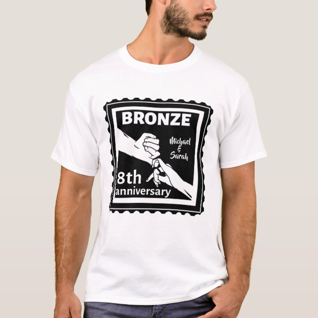 8th wedding anniversary traditional gift bronze T-Shirt (Front)